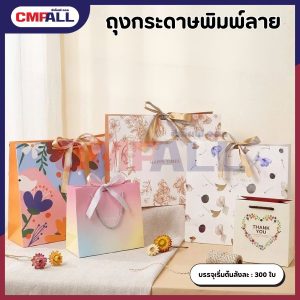 ถุงกระดาษพิมพ์ลาย รุ่น #001-006 มีให้เลือก 6 ขนาด 6 ลาย